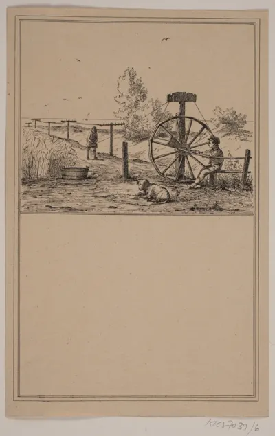 Rebslageren. Nr. 5 i Chr. Winther og M. Rørbye, "25 Billeder for små børn"