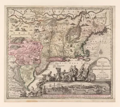 Recens Edita Totius Novi Belgii, in America Septentrionali [An Updated View of New Netherlands in North America]
