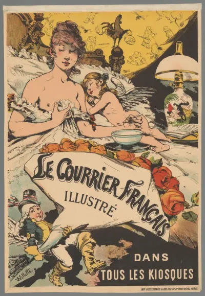 Reclamebiljet: Le Courrier Français illustré dans les kiosques