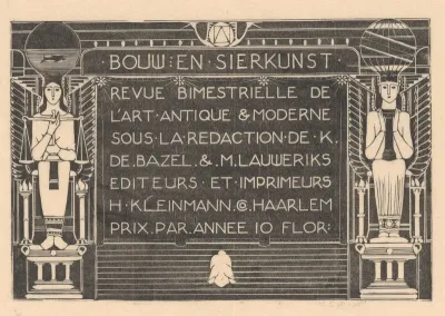 Reclamekaart voor 'Bouw- en sierkunst'