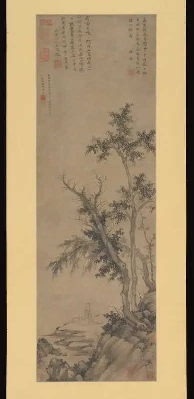 Recluse Fishing by Autumn Trees