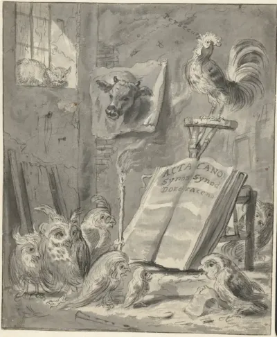 Recto: Satire op de Synode van Dordrecht / Verso: Brief van Cornelis Saftleven aan Petrus Scriverius