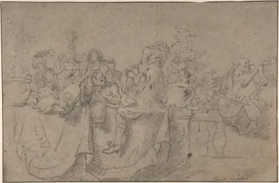 Recto: The Concert
Verso: Seated Male Nude
