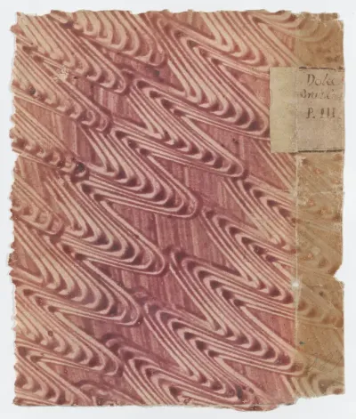Red paste paper book cover with curved line design