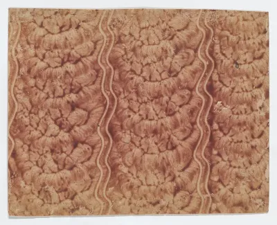 Red paste paper with wavy line design