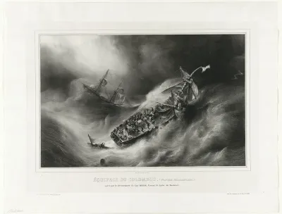 Redding van de bemanning van de Columbus, 1822
