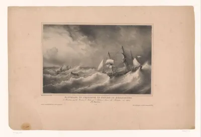 Redding van de bemanning van het schip de Reparateur