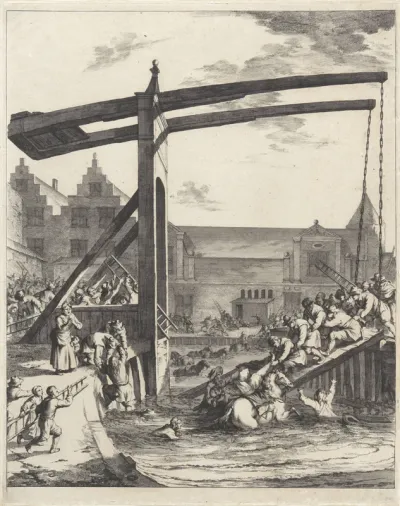 Redding van graaf Johan Maurits na het ongeluk op de brug van Franeker, 1665