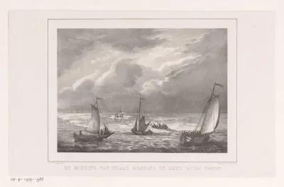 Redding van Klaas Bording en zijn zoons op de Zuiderzee