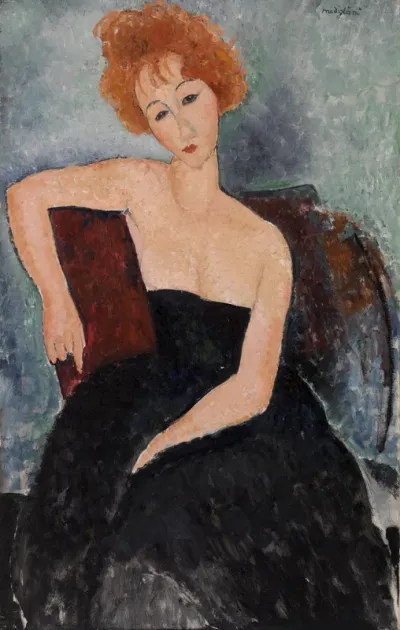 Redheaded Girl in Evening Dress