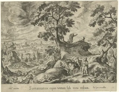 Reis van de barmhartige Samaritaan en de gewonde reiziger