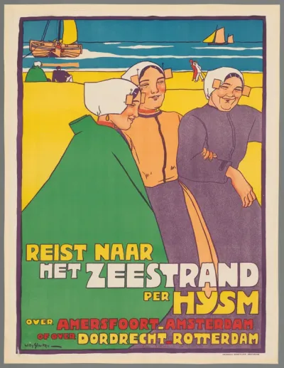 Reist naar het zeestrand per H.IJ.S.M. over Amersfoort-Amsterdam of over Dordrecht-Rotterdam