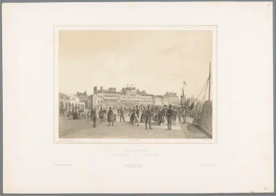 Reizigers gaan van boord in Boulogne-sur-Mer