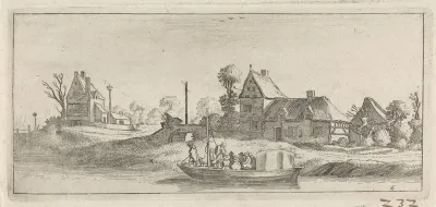 Reizigers in een boot op een rivier