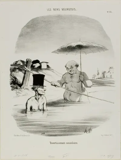 Relaxation during the dog days, plate 33 from Les Bons Bourgeois