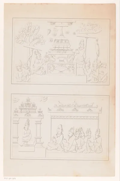 Reliëf met Boeddhistische goden, mogelijk van de tempel Candi Mendut