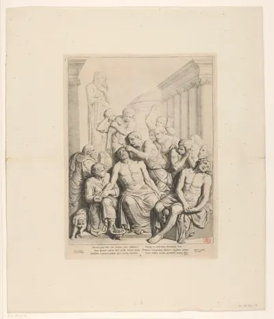 Reliëf met het oordeel van Zaleucus in de Vierschaar van het Stadhuis op de Dam