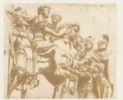 Reliëf met Marcus Aurelius en de overwonnen barbaren