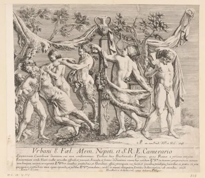 Reliëf van feestende bacchanten