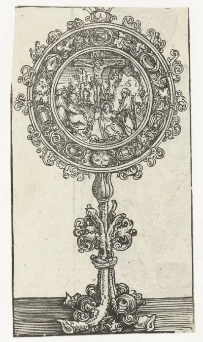 Reliekhouder met Christus aan het kruis