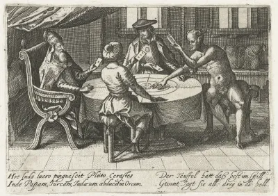Religieuze leiders kaarten met de Duivel