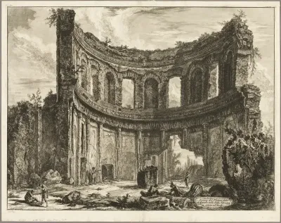 Remains of the so-called Temple of Apollo at Hadrian's Villa, Tivoli, from Views of Rome