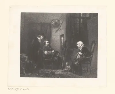 Rembrandt peignant sa mère