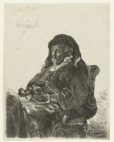 Rembrandts moeder als weduwe