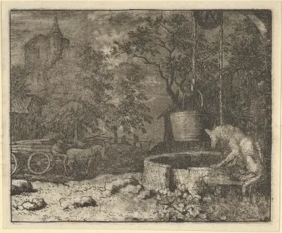 Renard Plays Another Trick on the She-Wolf from Hendrick van Alcmar's Renard The Fox