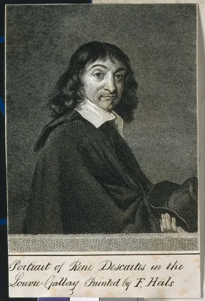 René Descartes. Line engraving after F. Hals, 1649