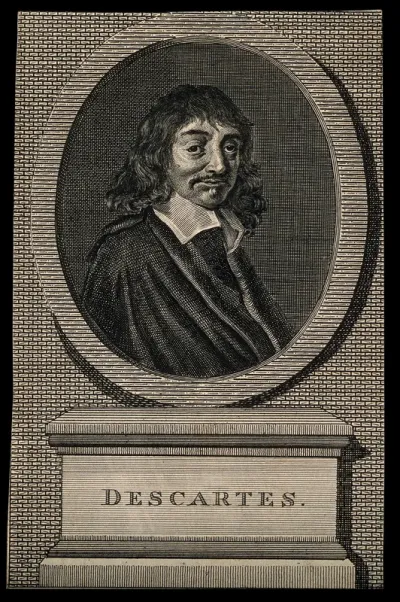 René Descartes. Line engraving after F. Hals