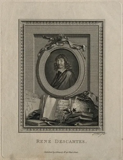 René Descartes. Line engraving by J. Collyer after F. Hals, 1649