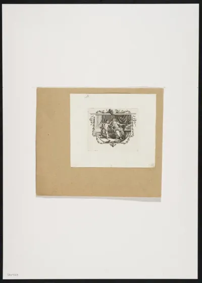 Representation in a cartouche with a shell and leaf motifs