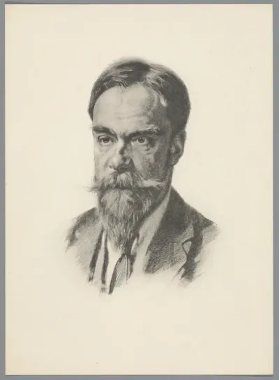 Reproductie naar krijttekening met portret van Frans Coenen Jr.