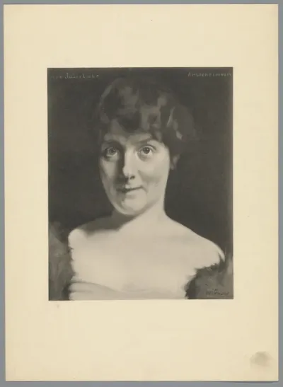 Reproductie naar schilderij met portret van Julia Culp