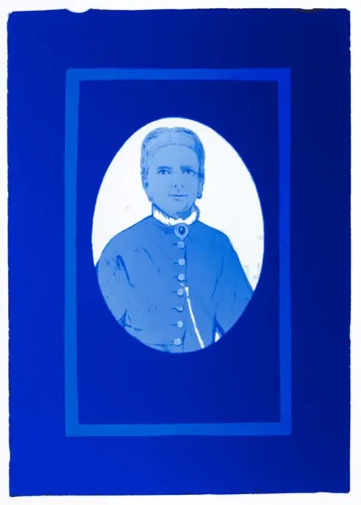 Reproductie van een fotoportret van een onbekende vrouw