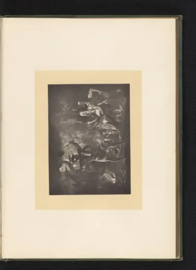 Reproductie van een gravure naar een schilderij va neen scène uit Macbeth