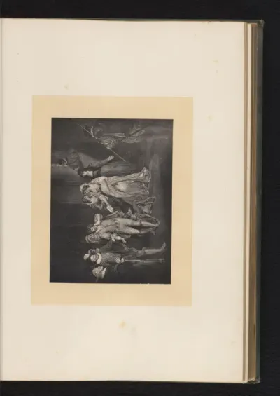 Reproductie van een gravure naar een schilderij van een scène uit All's Well that Ends Well
