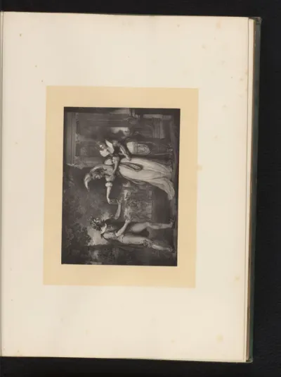 Reproductie van een gravure naar een schilderij van een scène uit As You Like It