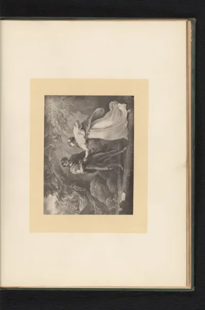 Reproductie van een gravure naar een schilderij van een scène uit Cymbeline