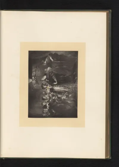 Reproductie van een gravure naar een schilderij van een scène uit King Henry the Eighth
