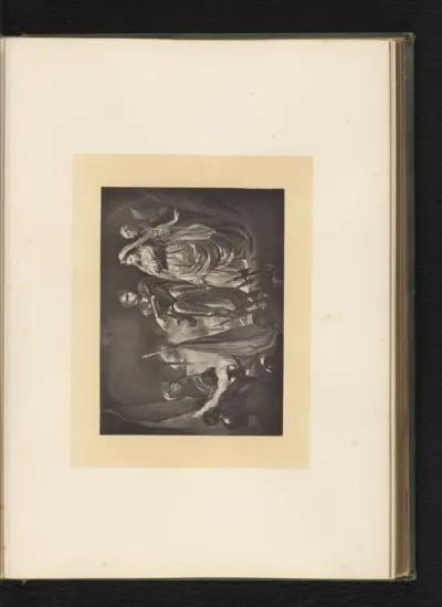 Reproductie van een gravure naar een schilderij van een scène uit King Henry the Fifth
