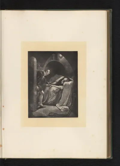 Reproductie van een gravure naar een schilderij van een scène uit King Henry the Sixth