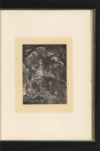 Reproductie van een gravure naar een schilderij van een scène uit King Lear