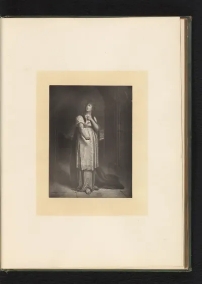 Reproductie van een gravure naar een schilderij van een scène uit Macbeth