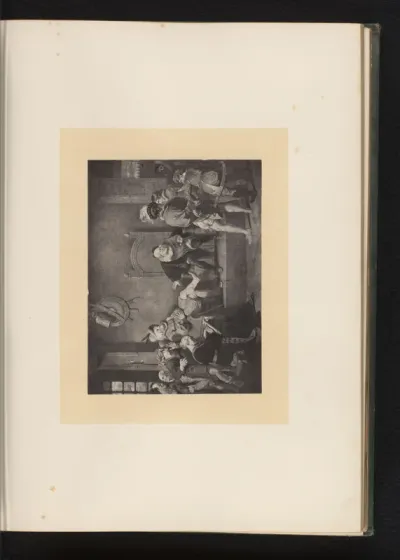 Reproductie van een gravure naar een schilderij van een scène uit Much Ado about Nothing