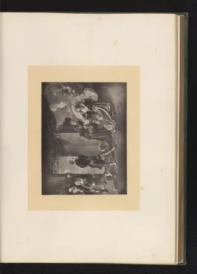 Reproductie van een gravure naar een schilderij van een scène uit Twelfth Night