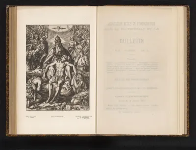 Reproductie van een gravure van de bewening van Christus door Lambertus Suavius