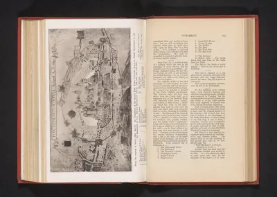 Reproductie van een kaart van Pontefract gedurende het Beleg van Pontefract