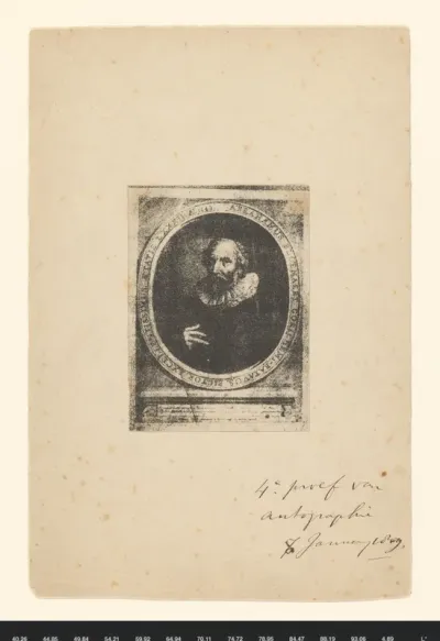 Reproductie van een portret van Abraham Bloemaert